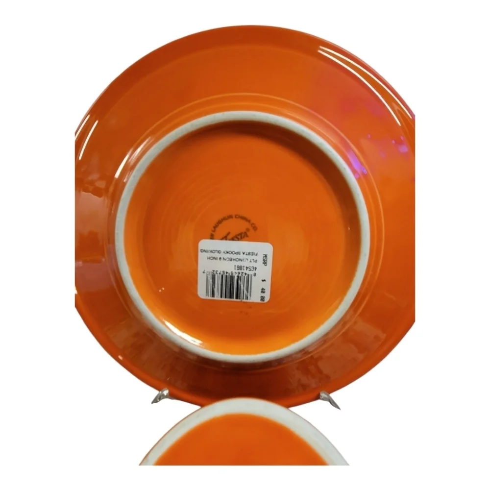 Fiesta Halloween Spooky Glowing Pumpkin Tapered Mug and Luncheon Plate Set